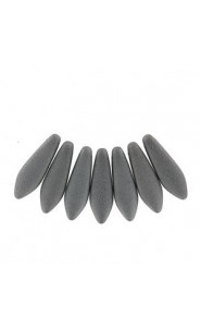 Czech Glass Daggers beads 5x16mm Crystal chrome full matted 00030-27470